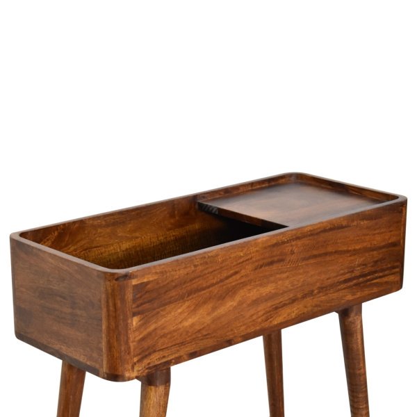Solid Mango Wood Chestnut Finished Open-top Console Table - Image 5