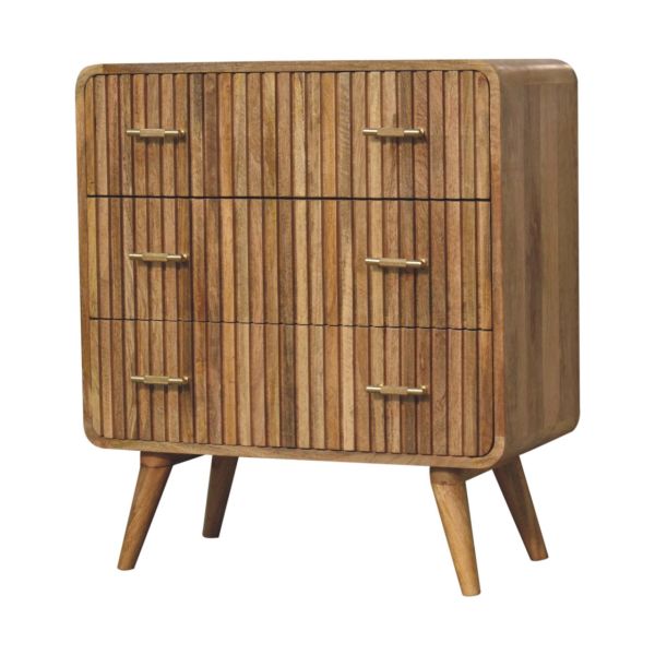 Solid Mango Wood T-bar Ridged Chest - Image 2