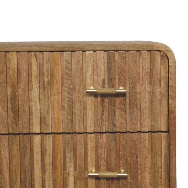 Solid Mango Wood T-bar Ridged Chest - Image 4