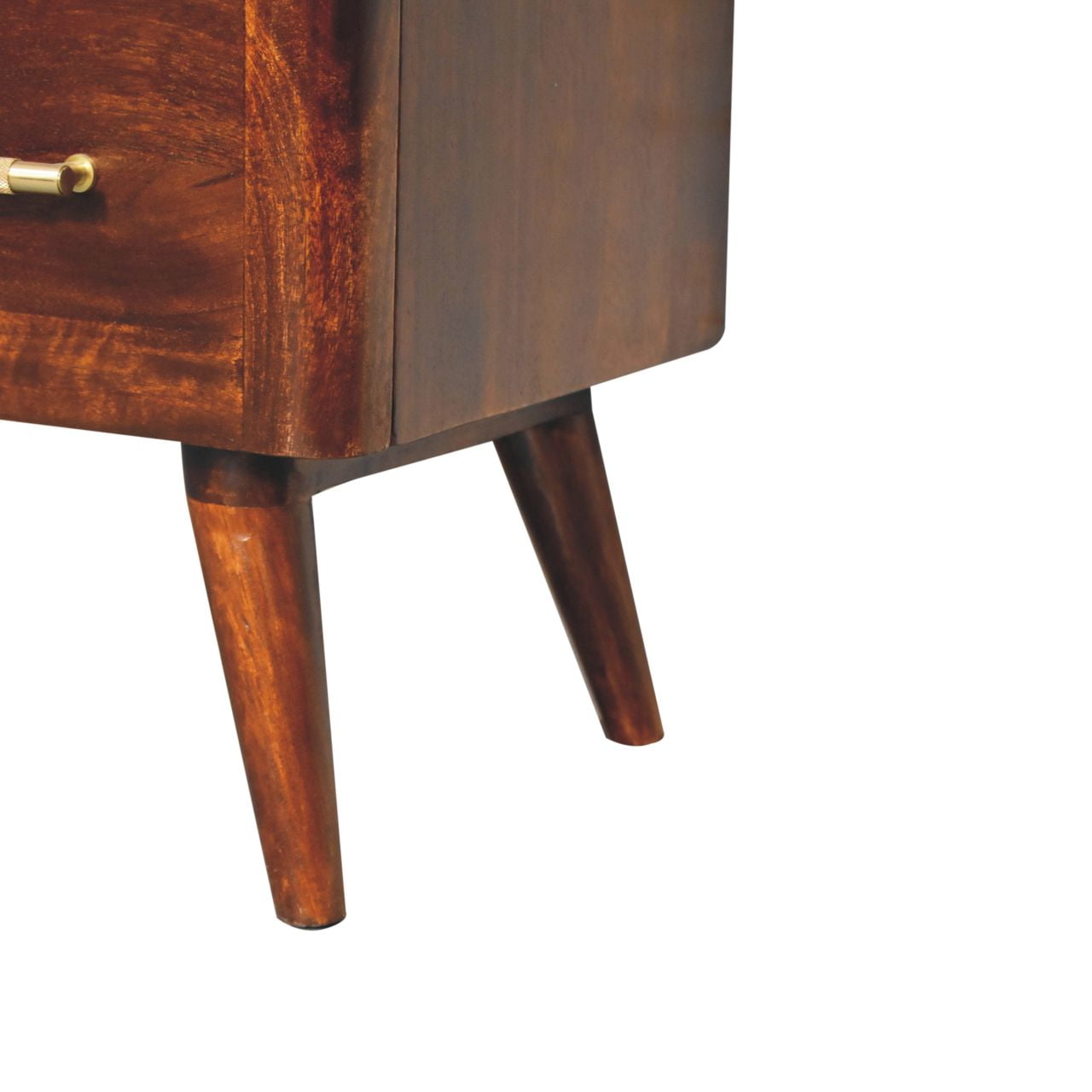 Solid Mango Wood Chestnut Finished 3 Drawer T-Bar Chest - Image 7