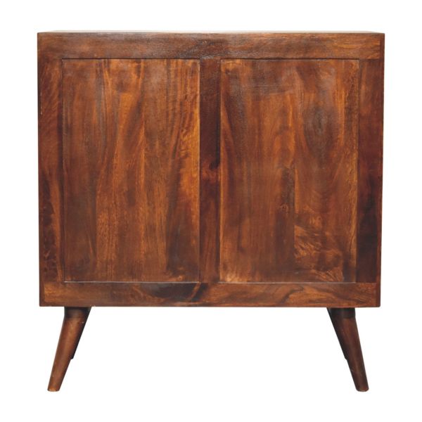 Solid Mango Wood Chestnut Finished 3 Drawer T-Bar Chest - Image 9