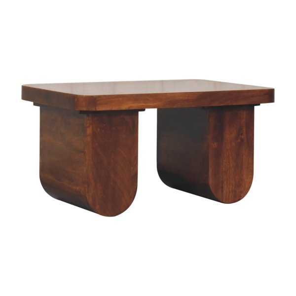 Solid Mango Wood Chestnut Finished Chunky Coffee Table - Image 2