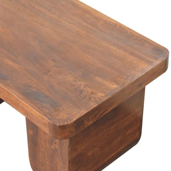 Solid Mango Wood Chestnut Finished Chunky Coffee Table - Image 4