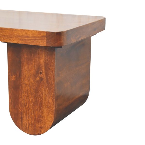 Solid Mango Wood Chestnut Finished Chunky Coffee Table - Image 6