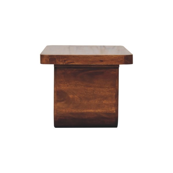Solid Mango Wood Chestnut Finished Chunky Coffee Table - Image 8