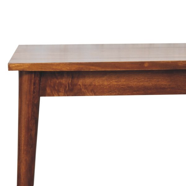 Solid Mango Wood Chestnut Finished 135cm Nordic Dining Table - Image 4