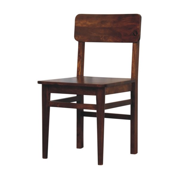 Solid Mango Wood Chestnut Finished Classic Dining Chair - Image 3