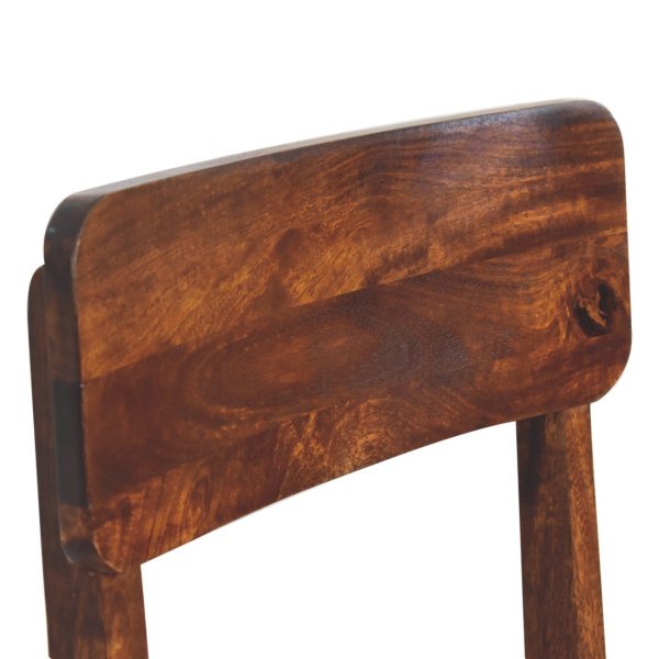 Solid Mango Wood Chestnut Finished Classic Dining Chair - Image 4