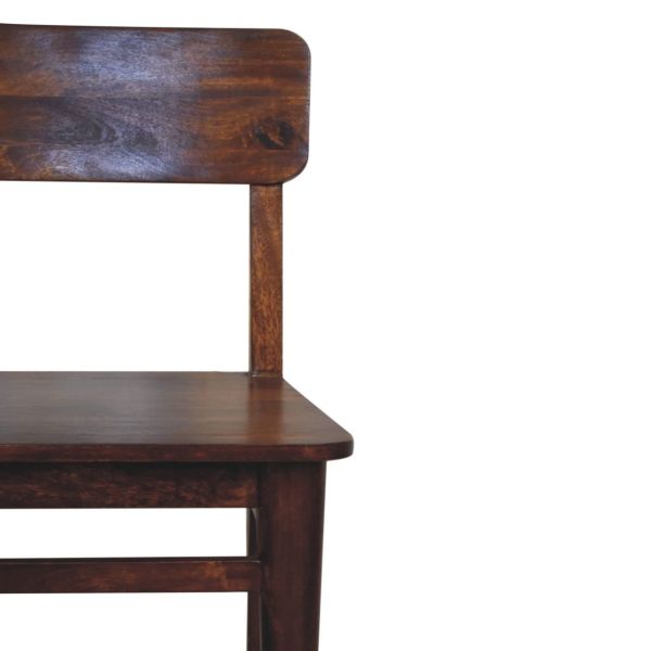 Solid Mango Wood Chestnut Finished Classic Dining Chair - Image 6