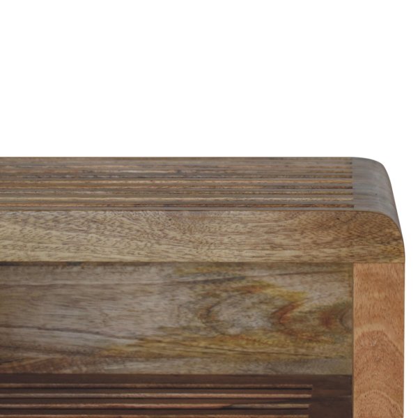 Solid Mango Wood Oak Finished Soba 2 Shelf Wall Mounted Bedside - Image 4