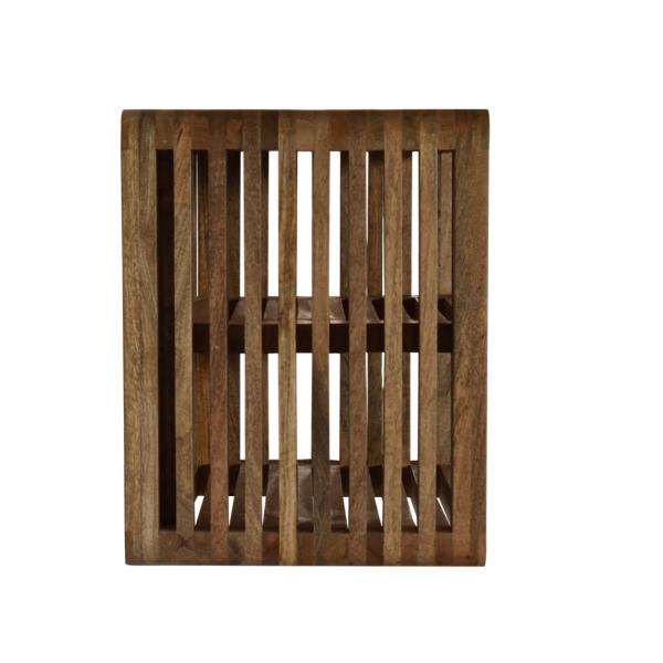 Solid Mango Wood Oak Finished Soba 2 Shelf Wall Mounted Bedside - Image 8