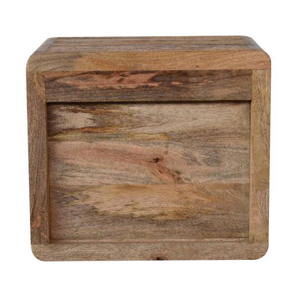 Solid Mango Wood Oak Finished Soba 2 Shelf Wall Mounted Bedside - Image 9