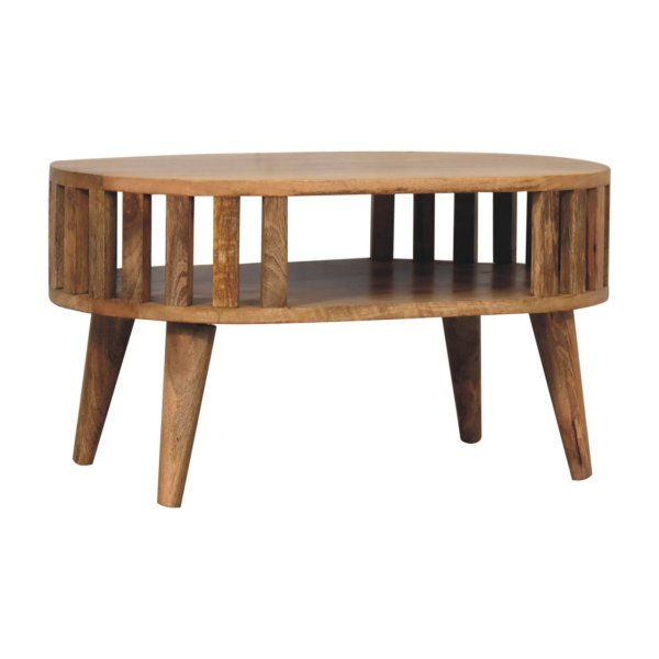 Solid Mango Wood Oak Finished Japanese Style Mini Ariella Coffee Table - Image 2