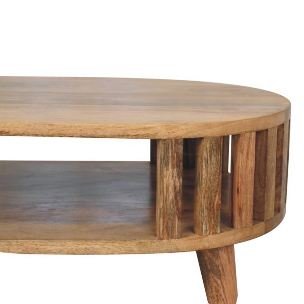Solid Mango Wood Oak Finished Japanese Style Mini Ariella Coffee Table - Image 4