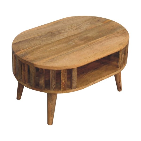 Solid Mango Wood Oak Finished Japanese Style Mini Ariella Coffee Table - Image 6