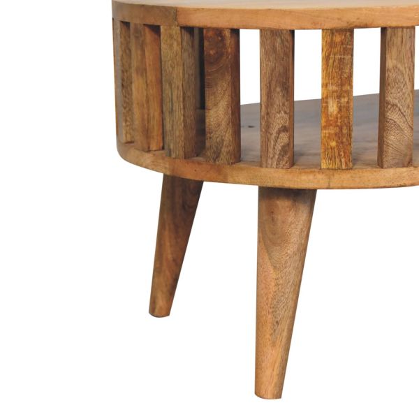 Solid Mango Wood Oak Finished Japanese Style Mini Ariella Coffee Table - Image 7