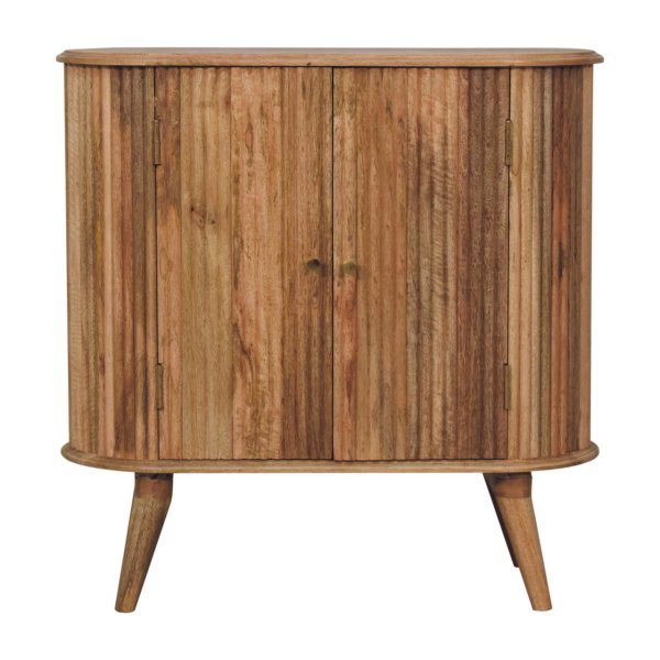 Solid Mango Wood Oak Finished 2 Door Soba Nordic Cabinet