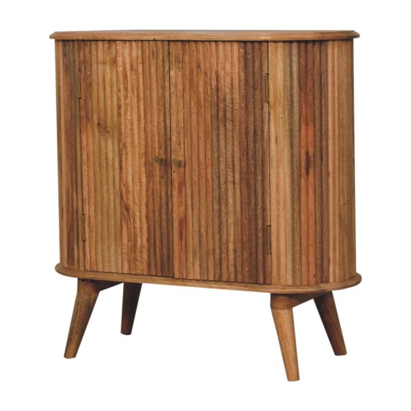 Solid Mango Wood Oak Finished 2 Door Soba Nordic Cabinet - Image 2
