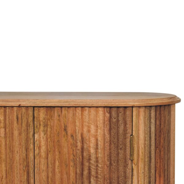 Solid Mango Wood Oak Finished 2 Door Soba Nordic Cabinet - Image 4