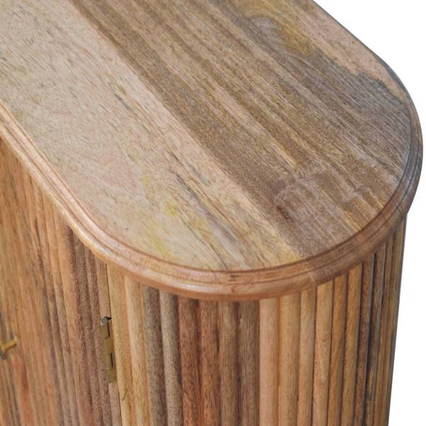 Solid Mango Wood Oak Finished 2 Door Soba Nordic Cabinet - Image 6