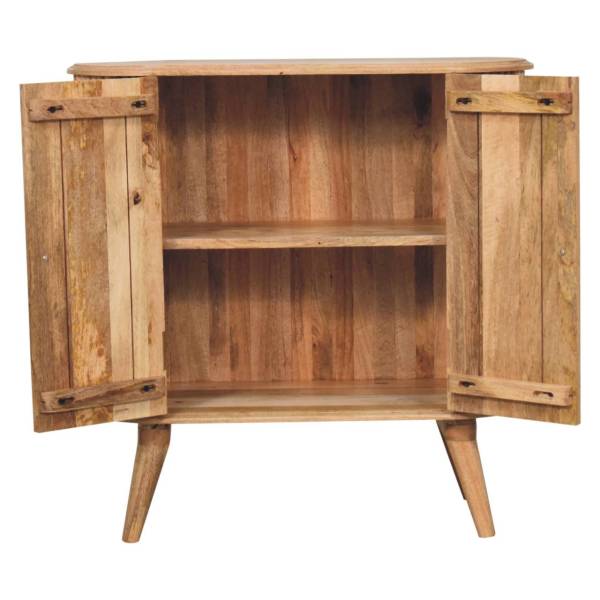 Solid Mango Wood Oak Finished 2 Door Soba Nordic Cabinet - Image 8