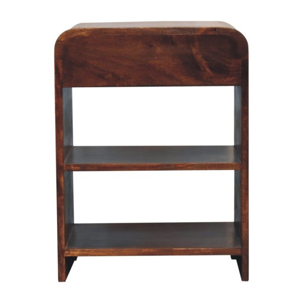 Solid Mango Wood Chestnut Finished 1 Drawer 1 Slot Aspen Bedside - Image 9