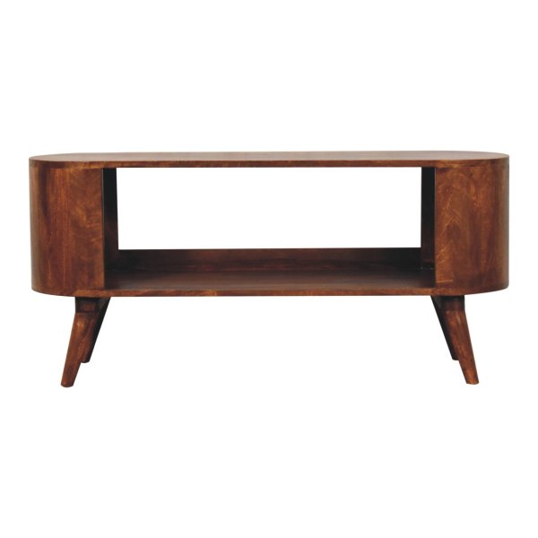 Solid Mango Wood Chestnut Finished Soba Shoe Cabinet