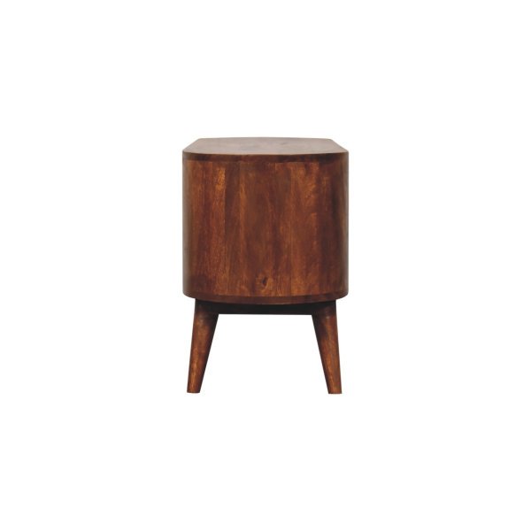 Solid Mango Wood Chestnut Finished Soba Shoe Cabinet - Image 7