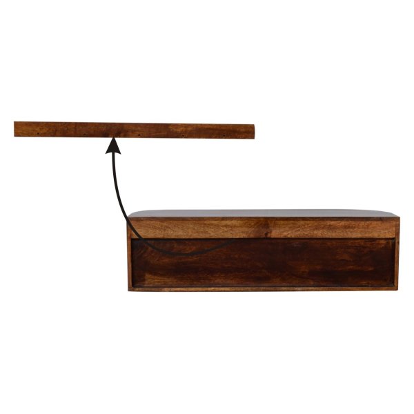 Solid Mango Wood Chunky Chestnut Finished 2 Door Wall Mounted Console - Image 10