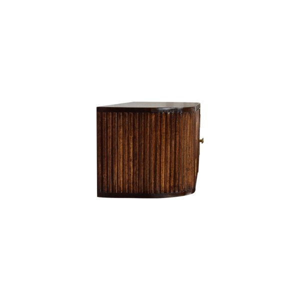 Solid Mango Wood Chunky Chestnut Finished 2 Door Wall Mounted Console - Image 8