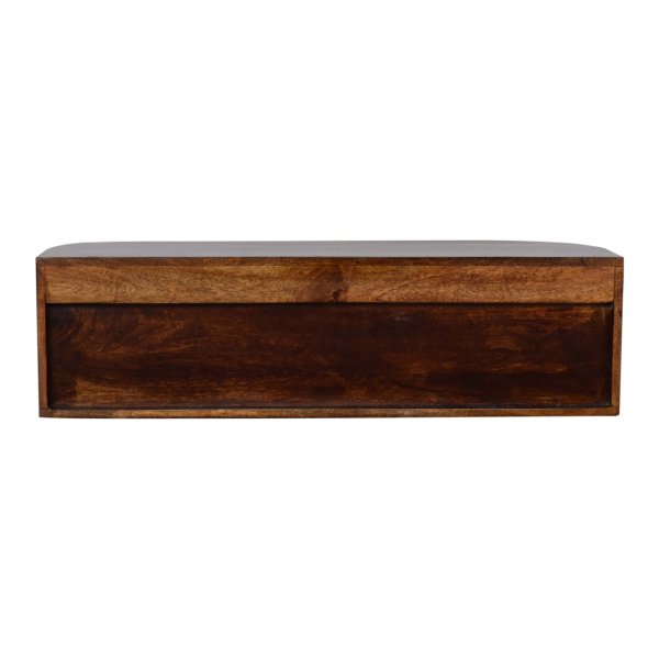 Solid Mango Wood Chunky Chestnut Finished 2 Door Wall Mounted Console - Image 9