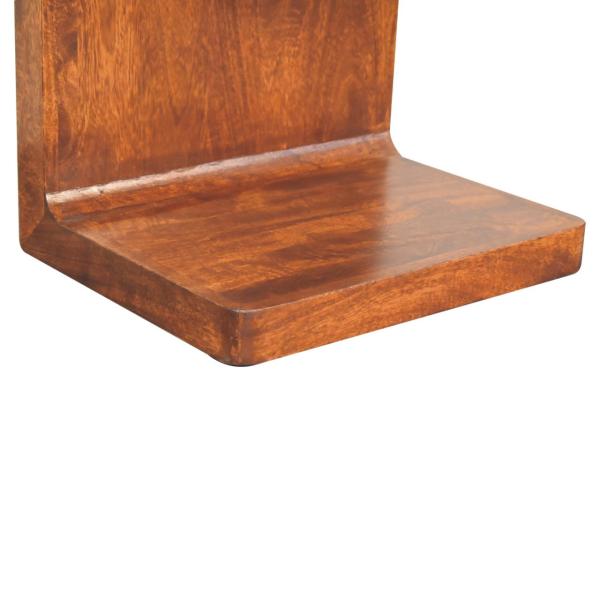 Solid Mango Wood Chestnut Finished 1 Drawer T-Bar Rounded Bedside - Image 7