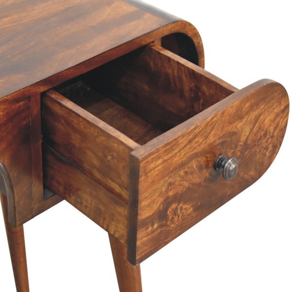 Solid Mango Wood Chestnut Finished 2 Drawer London Arch Writing Desk - Image 6