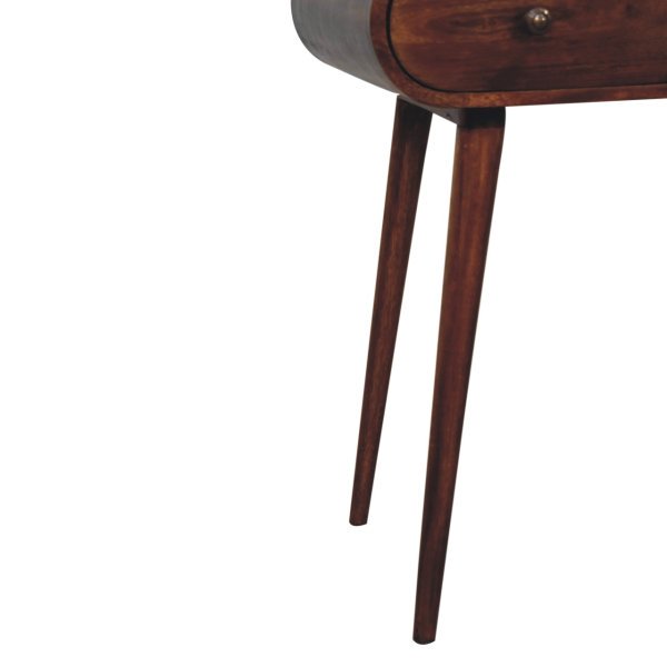 Solid Mango Wood Chestnut Finished 2 Drawer London Arch Writing Desk - Image 7