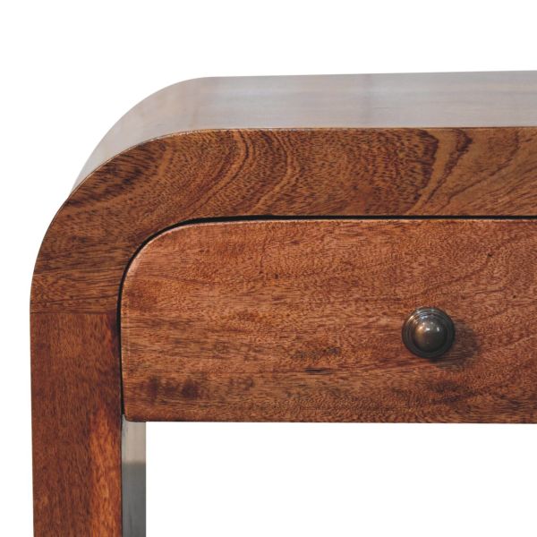 Solid Mango Wood Honey Caramel Finished 1 Drawer Darcy Bedside - Image 4