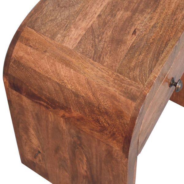 Solid Mango Wood Honey Caramel Finished 1 Drawer Darcy Bedside - Image 5