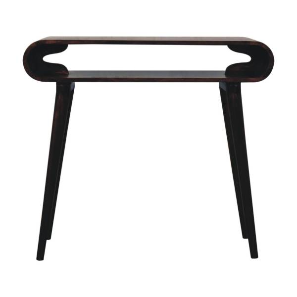 Solid Mango Wood California Walnut Finished Amaya Open Console Table