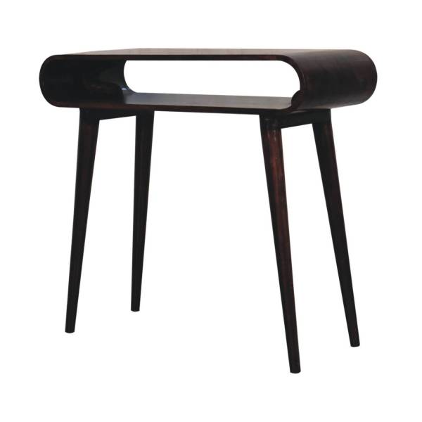 Solid Mango Wood California Walnut Finished Amaya Open Console Table - Image 3