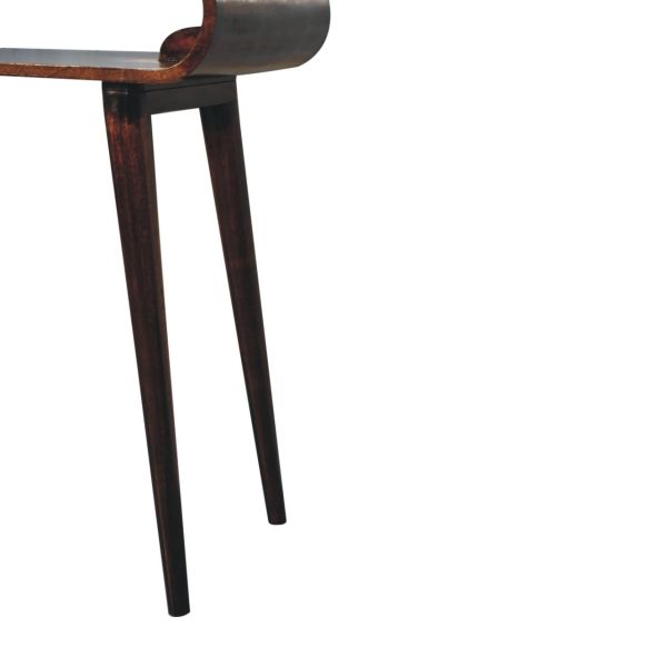Solid Mango Wood California Walnut Finished Amaya Open Console Table - Image 7