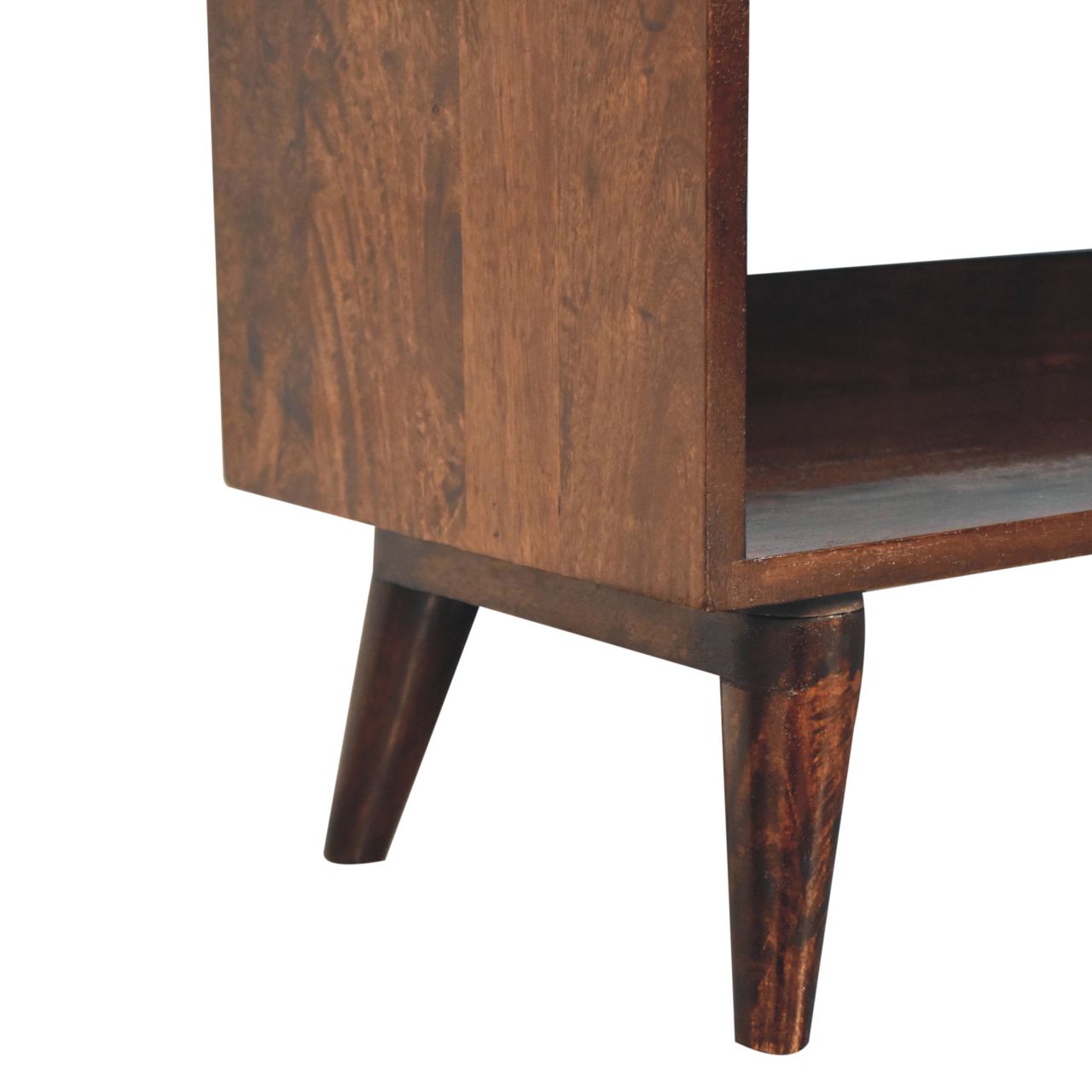 Solid Mango Wood California Walnut Finished Nordic Storage Bench - Image 7