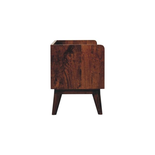 Solid Mango Wood California Walnut Finished Nordic Storage Bench - Image 8