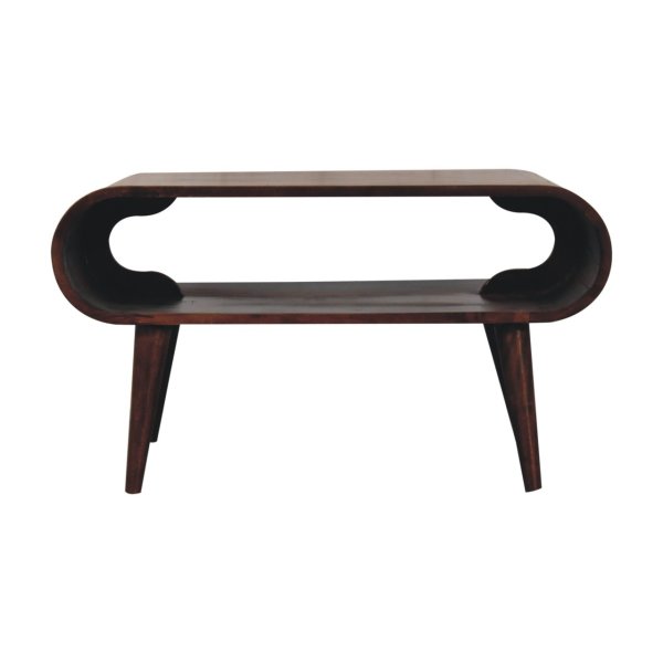 Solid Mango Wood California Walnut Finished Open Coffee Table