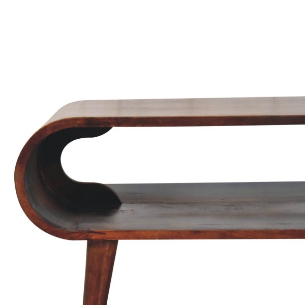 Solid Mango Wood California Walnut Finished Open Coffee Table - Image 4
