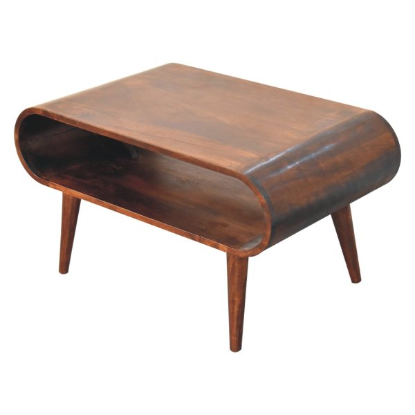 Solid Mango Wood California Walnut Finished Open Coffee Table - Image 5