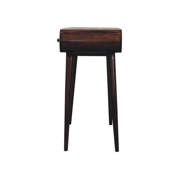 Solid Mango Wood California Walnut Dressing Table with Foldable Mirror - Image 9