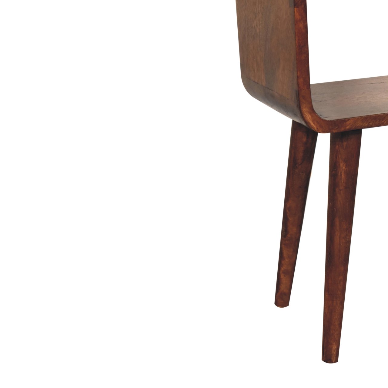 Solid Mango Wood Mini Honey Caramel Curved Open Bedside - Image 7