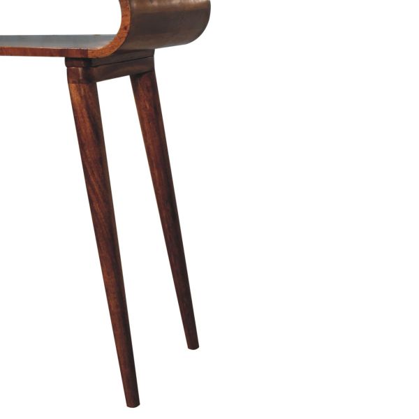 Solid Mango Wood Honey Caramel Finished Amaya Nordic Style Open Console Table - Image 7