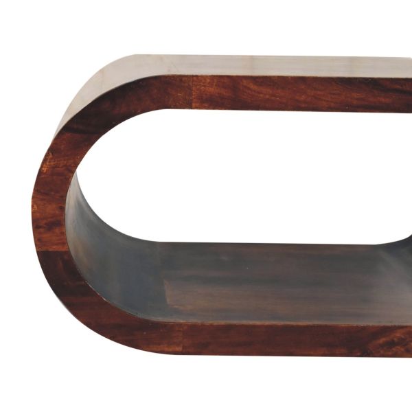 Solid Mango Wood California Walnut Finished Open Amaya Coffee Table - Image 4
