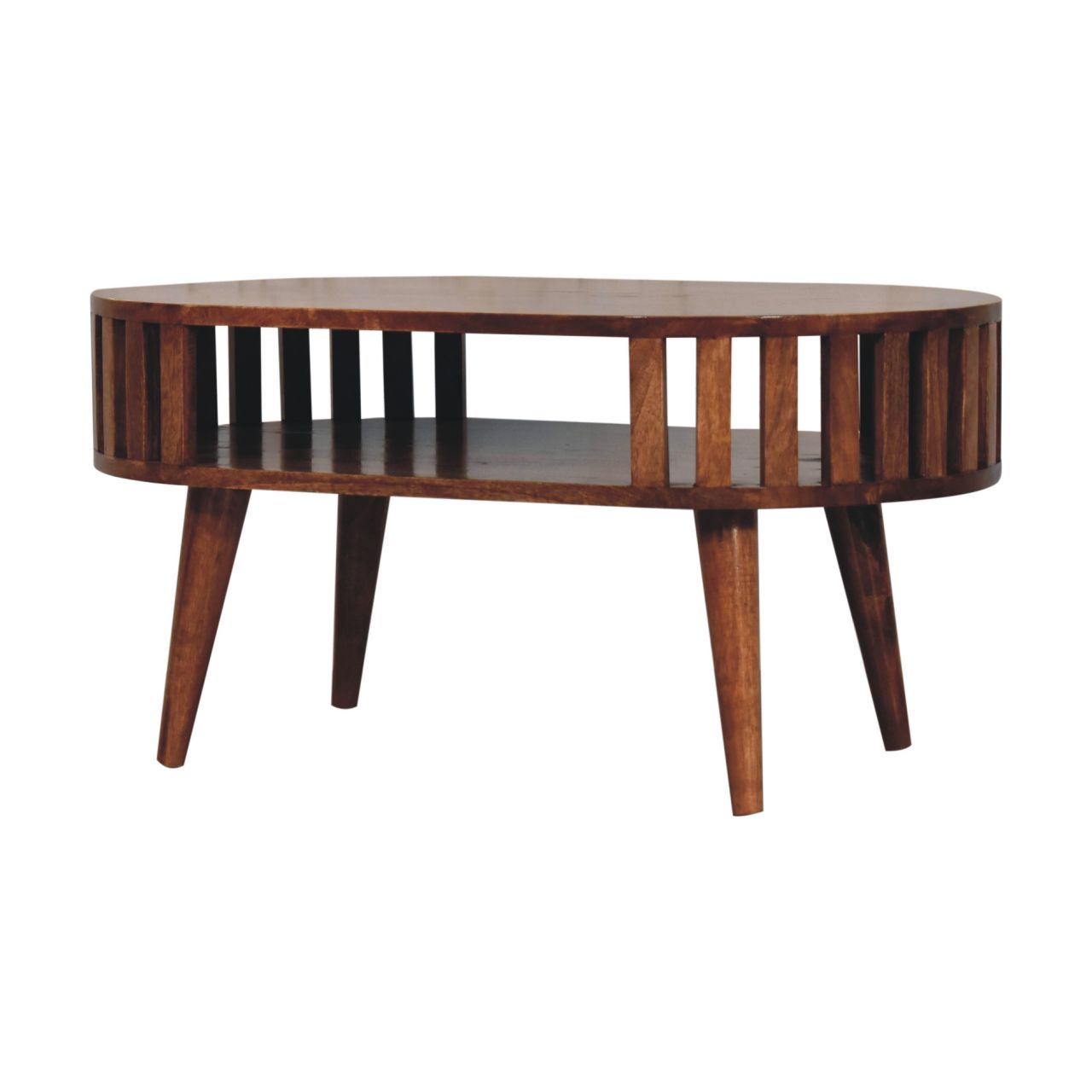 Solid Mango Wood Honey Caramel Finished Japanese Style Ariella Coffee Table - Image 2