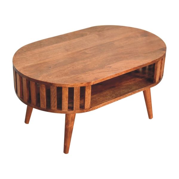Solid Mango Wood Honey Caramel Finished Japanese Style Ariella Coffee Table - Image 5